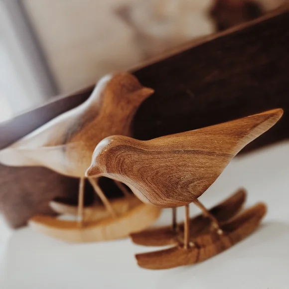 Sullivans Mid-Century Modern Set Of Wood Rocking Birds - Picture 3 of 5